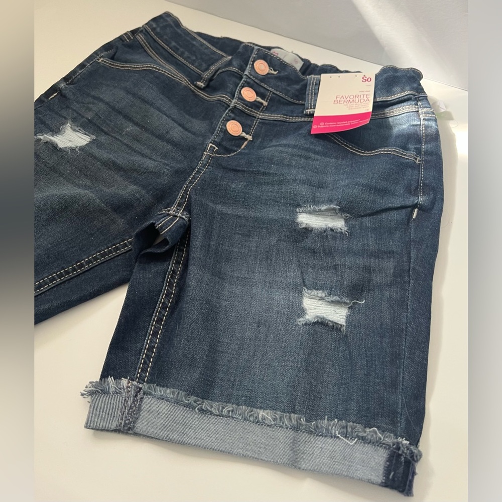 NWT So Bermuda Jean Shorts Size 16 Girls